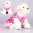 thumbnail image 2 of Sweet Pink Pet Dress Ultra-Soft Lovely Bowknot Dog Puppy Skirt, Ideal for Spring, 2 of 8