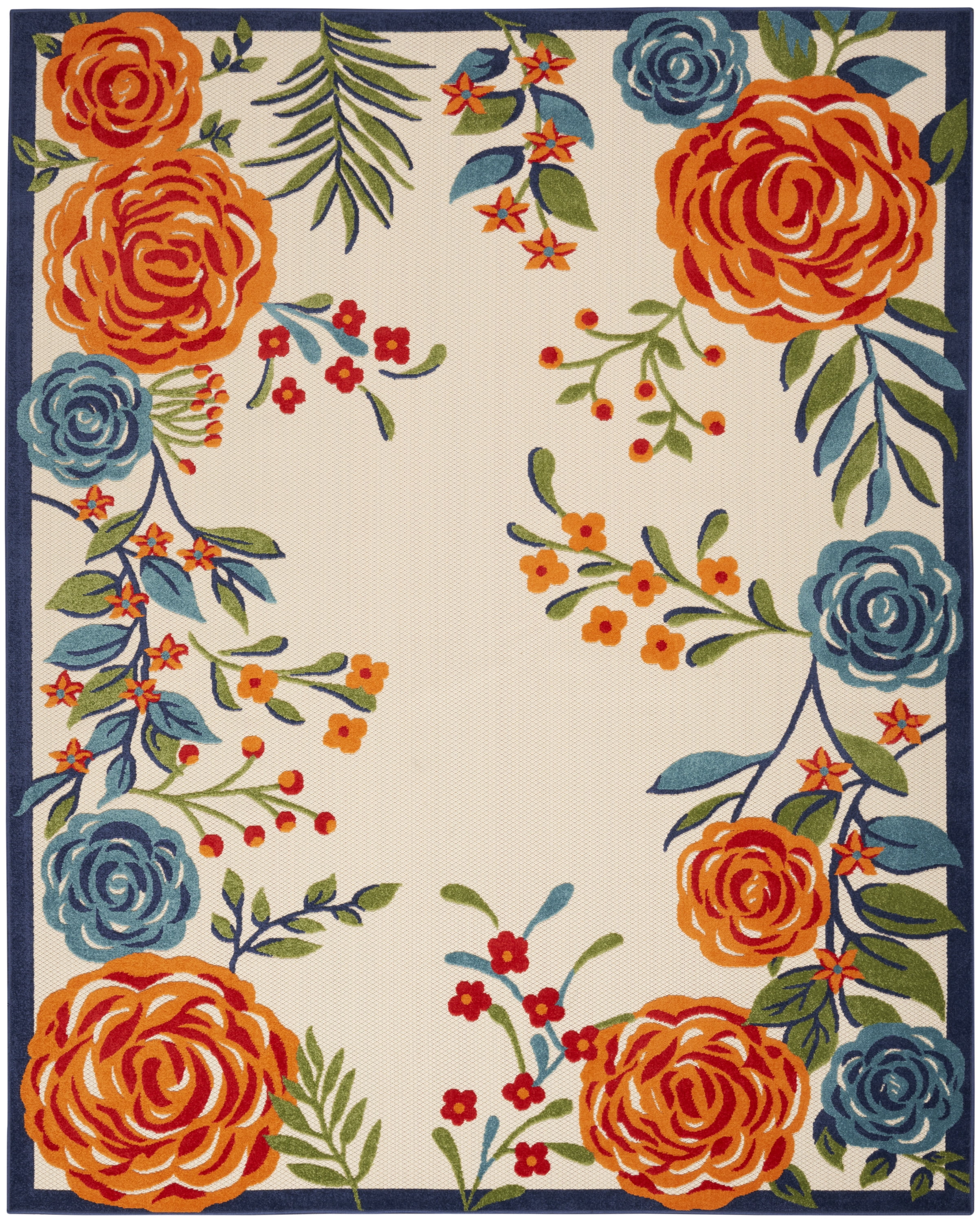 Nourison Aloha Indoor/Outdoor Multicolor 7'10" x 10'6" Area Rug, (8x11)