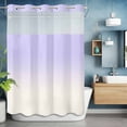 thumbnail image 3 of No Hook Shower Curtain, Ombre White Extra Long Bathtub Curtains with Snap in Liner, Romatic Purple Art Waterproof Washable Fabric Shower Curtain Set, 72"W x 96"L, 3 of 9