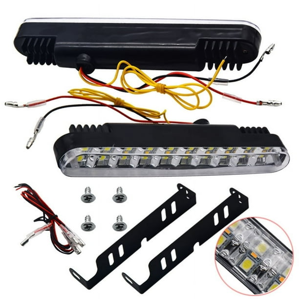 30 luces LED SMD de circulación diurna, intermitentes automáticos, DRL TFL con función de intermitente en color amarillo.