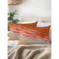 thumbnail image 3 of 1 Pack Outdoor Throw Pillow, Burnt Orange Ombre Coastal Waterproof Pillow with Insert Included, Summer Nautical Beach Ocean Seaside Decorative Accent Cushion Lumbar Pillows for Patio, 12 x 20 In, 3 of 8