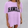 thumbnail image 2 of Tiweut Hauts Décontractés pour Femmes Oversize Vintage Coupe Ample Manches Courtes Col Rond T-Shirts d'Été pour Dame Violet Pâle, 2 of 6
