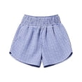 thumbnail image 4 of High Waisted Plaid Shorts for Women Loose Elastic Waist Summer Beach Sleepwear Relaxed Casual Shorts Bottoms with Pockets, 4 of 9