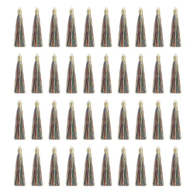 Uxcell 100 Pcs Flecos para Marcadores con Tapa Dorada 2.4" Flecos para DIY Multicolor