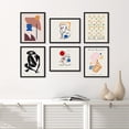thumbnail image 5 of PixonSign Framed Canvas Print Wall Art Set - Matisse Plants & Colorful Abstract Face Painting - Set of 6 Geometric Minimalism Poster Cultural Art Wall Décor - 8"x10"x6 Black, 5 of 5