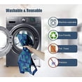 thumbnail image 4 of Paquete de 6 bolsas de supermercado plegables y reutilizables, bolsa lavable con bolsa, capacidad de peso de 15 kg, bolsa de mano resistente, bolso ecológico con bolsillo, impermeable y liviano., 4 of 5