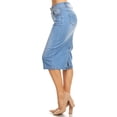 thumbnail image 2 of Fashion2Love Womens Plus/Juniors Mid Waist Below Knee Length Denim Skirt in Pencil Silhouette, 2 of 7
