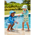 thumbnail image 5 of BemeyourBBs Toddler Baby Boy One Piece Swimsuit with Hat Infant Bathing Suit Cartoon Shark Turtle Long Sleeve Rash Guard Zip-up Sweawear Summer Pool Beachwear, 5 of 9
