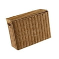 thumbnail image 5 of TISHITA Narrow and Tall Storage Box Basket with Lid Lightweight Decorative Storage Bin with Handle for Bedroom Clothing S, 5 of 8