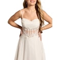 thumbnail image 2 of David’s Bridal, The Edit by DB Studio Women's Illusion Lace Bodice A-Line Wedding Dress, Full Length, Chiffon, 2 of 6