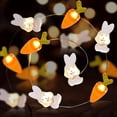 thumbnail image 2 of 2m Led Carrot Rabbit String Lights Fairy Light Decorative Lamp Happy Easter Gifts For Easter Decoration, 2 of 9