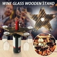 thumbnail image 3 of FURNIX Wooden Star Wine Holder,Portable Outdoor Wine Bottle Rack,Rustic Beach Camping Wine Glass Holder,2-In-1 Drink Organizer,Natural Wood Outdoor Bar Tool,Compact Picnic Garden Party Rack Black, 3 of 9