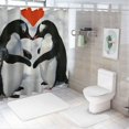 thumbnail image 7 of Orinice Penguins Kissing Heart Bathroom Decor Set with Hooks 100% Polyester Fabric Shower Curtain Set for Bathroom 36x72, 7 of 7