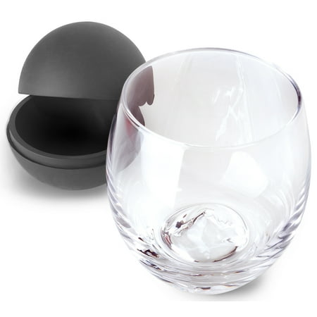 2 Piece Whiskey Glass And Ice Ball Set - 15 Oz. Whisky Glass w/ Ice