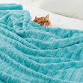 thumbnail image 6 of Home Soft Things Derby Double Sided Faux Fur Throw Blanket Solid Color Fuzzy Super Soft Cozy Plush Throw - Sky Blue - 50" x 60", 6 of 9