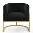 thumbnail image 4 of Mid-Century Living Room Lounge Chair, Upholstered with Gold Metal Frame and Curved Backrest, 4 of 23