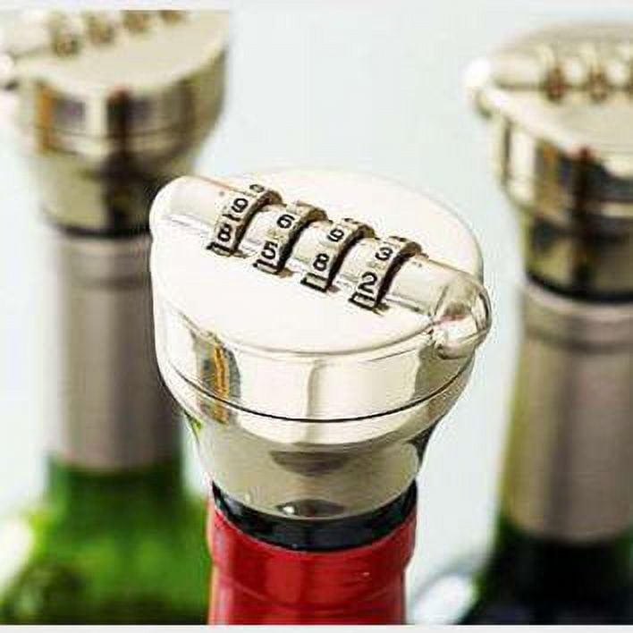 Stainless Steel and Black Combo Liquor/Wine Bottle Lock/Sealer