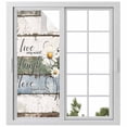 thumbnail image 2 of White Green Blue Window Privacy Film, Vintage Wooden Rustic White Daisy Floral Static Cling UV Sun Blocking Tint Film Heat Control Windows Films for Bedroom Bathroom, Window Stickers 29.5"x78.7", 2 of 8