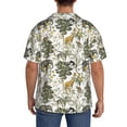 thumbnail image 3 of Hirioo Vintage Animals Palm Tree for Men's Cuban Collar Short Sleeve Shirt Button Down Shirt Beach Summer Shirts Wedding Vacation Shirts-XX-Large, 3 of 5