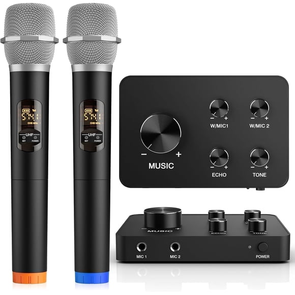 Sistema de micrófono para karaoke FEKTIK inalámbrico dual portátil de 100 m