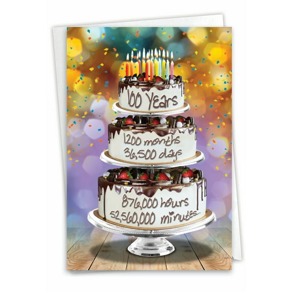1 Funny Birthday Card with Envelope - Time Count Milestones 100 C9097MBG