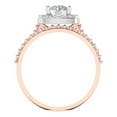 thumbnail image 4 of Clara Pucci 14K Rose/White Gold Round Cut 1Ct Synthetic Moissanite Engagement Ring + Matching Band - Luxury Box Included, 4 of 7