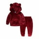 thumbnail image 1 of Ropa Para Niñas Pequeñas, Atuendo Para Niños Pequeños, Suéter Con Capucha De Terciopelo Dorado Para Otoño E Invierno, Top De Manga Larga, Pantalones Informales, Traje Rojo Odeerbi  LM103-7019, 1 of 8