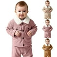 thumbnail image 6 of SGMVNU Baby Boys Girls Corduroy Jacket, Kids Toddler Sherpa Lined Tops Outerwear, Lapel Button Down Thicked Warm Coat Winter Autumn, Pink, 3 Years, 6 of 6