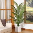 thumbnail image 6 of 2 Pack Artificial Palm Plants in Basket 6 Feet Faux Green Areca Palm Plant with Woven Seagrass Belly Basket, Fake Tree for Home Decor Office House Living Room Indoor Outdoor, Set of 2, 6 of 10