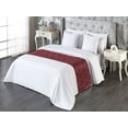 thumbnail image 3 of Floral Bed Runner, Abstract Flower Pattern Outline Modern Look Wine Colored Warm Design Print, Decorative Accent Bedding Scarf for Hotels Homes & Guest Rooms, King, Maroon and Soft Pink, by Ambesonne, 3 of 3