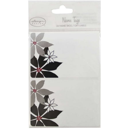 JAM Paper, (4" x 3"), Flowers Name Tag Gift Labels, 24 Name Tags per Package