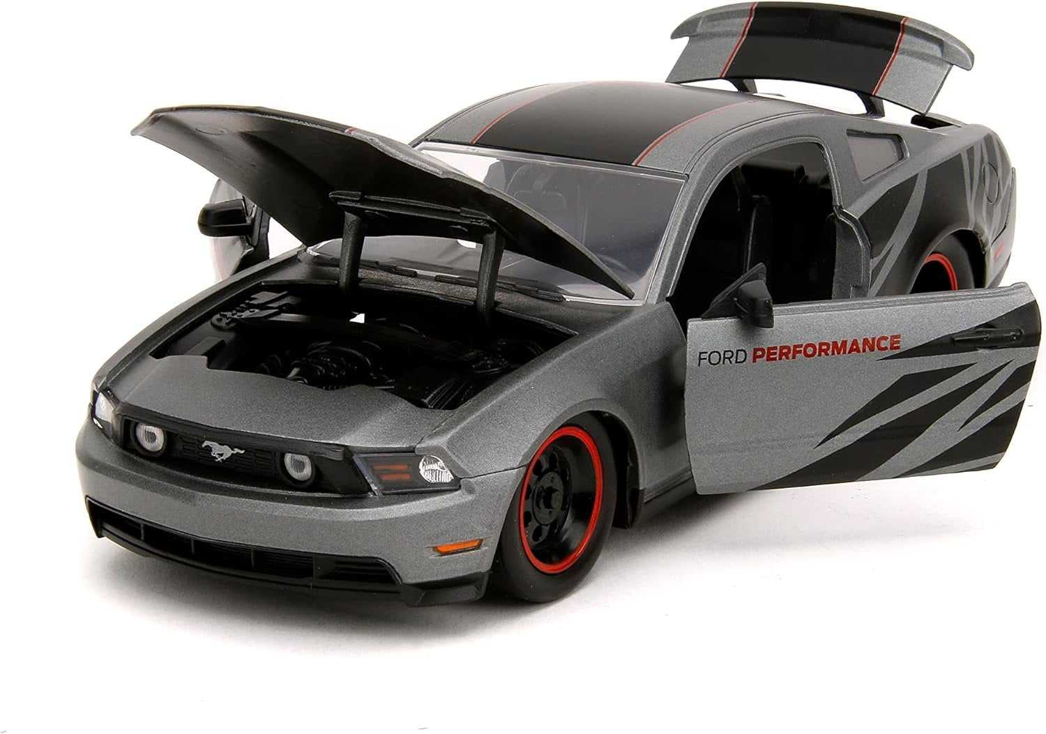 Big Time Muscle 1:24 2010 Ford Mustang GT Die-Cast Car, Toys for Kids and AdultsCharcoal Grey(Selections May Vary)