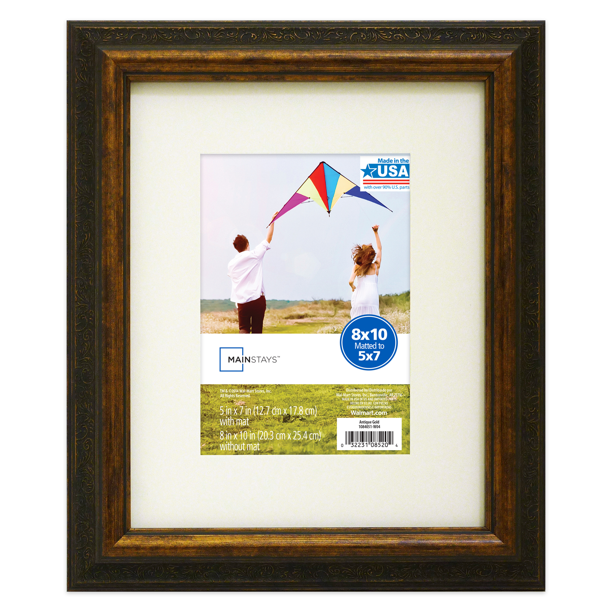 Mainstays Matted Antique Gold Picture Frame