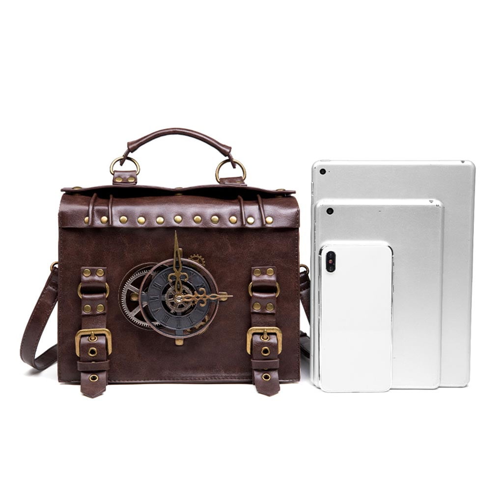 Necvior Steampunk Gear Crossbody Bags Retro Messenger Bags Gothic Shoulder Handbags Satchel Phone Pouch for Women Ladies