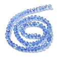thumbnail image 2 of AB color Plated Transparent Electroplate Beads Strands Faceted Round Royal Blue 7.5x6mm Hole: 1mm about 78~80pcs/strand 17.71~18.11 inch(45~46cm), 2 of 4