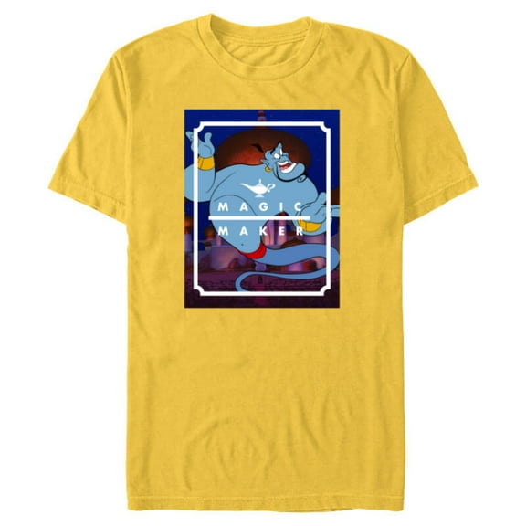 Disney Aladdin Genie Magic Maker - Short Sleeve Blended T-Shirt for Adults - Customized-Yellow