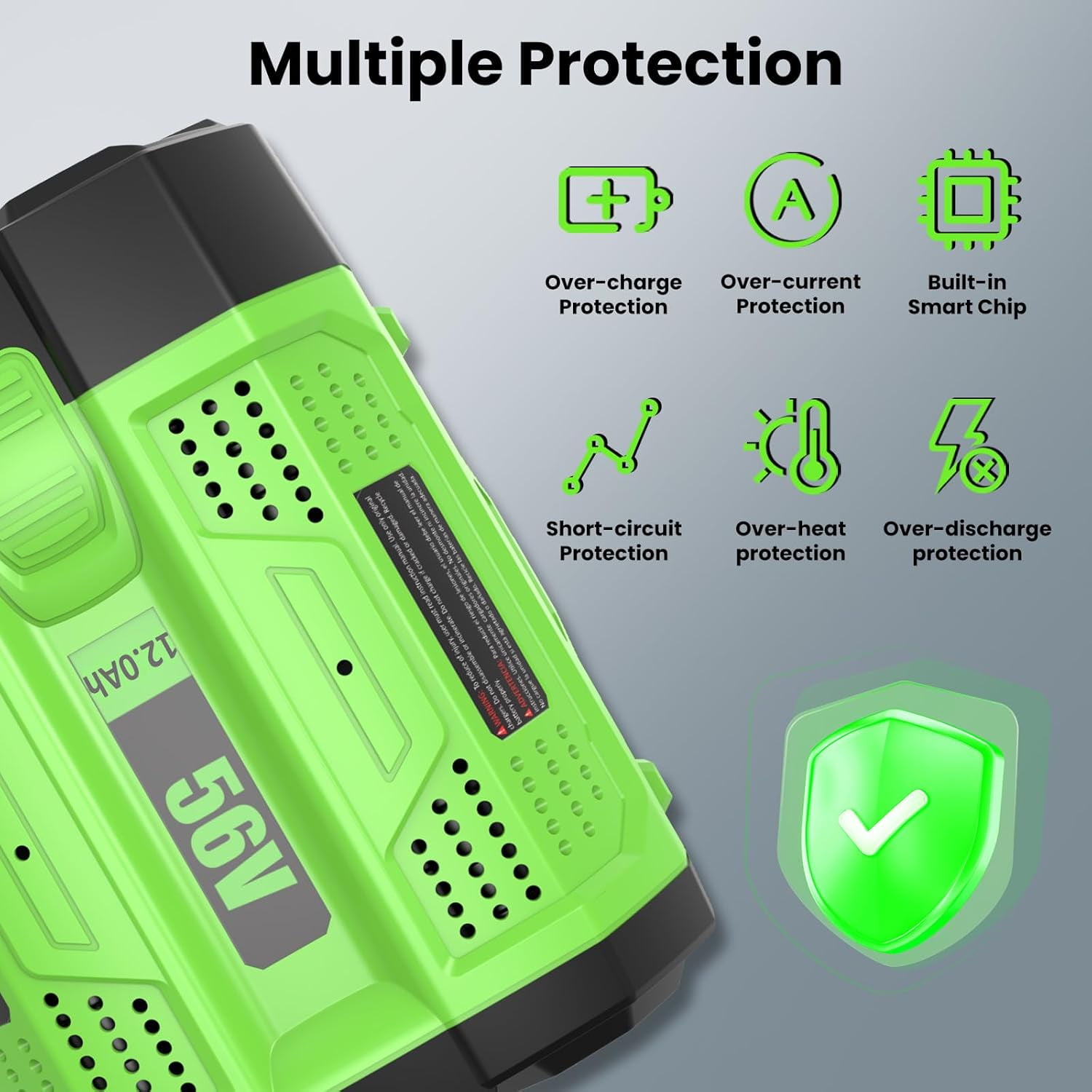 BA2800T 12000mAH Replacement for EGO Battery Compatible with EGO 56V Battery BA2800 BA4200 BA1400T BA1400 Lawn Mower Leaf Blower Chainsaw Tools