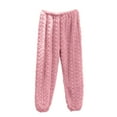 thumbnail image 2 of Women's Coral Fleece Pajama Pants, Ultra Soft Plush Fuzzy Sleepwear Elastic Waist Lounge Pants Cozy Winter Pjs Pink Free, 2 of 4