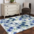 thumbnail image 3 of Kitchen Mats for Floor 3x5 Ft, Navy Blue Roses Non Slip Area Rugs for Kitchen Bedroom Entryway, Spring Floral Elegant Pastoral Botanical Washable Carpet Runner Rug Floor Mats for Bedroom Home Decor, 3 of 8