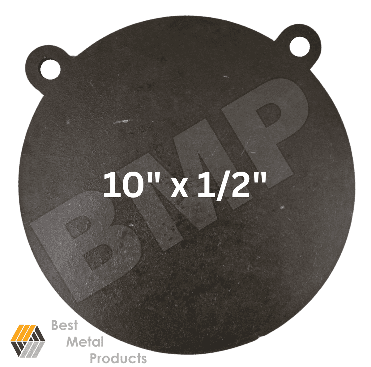 AR500 Steel Gong Shooting Target 1/2" – 10" Round – 2-Hole