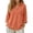 #245-Orange, variant on Womens Fashion Solid Color Collared V-Neck Long Sleeve Shirts, Casual Loose Fit Chest Pocket Blouse for Weekend & Vacation Gifts