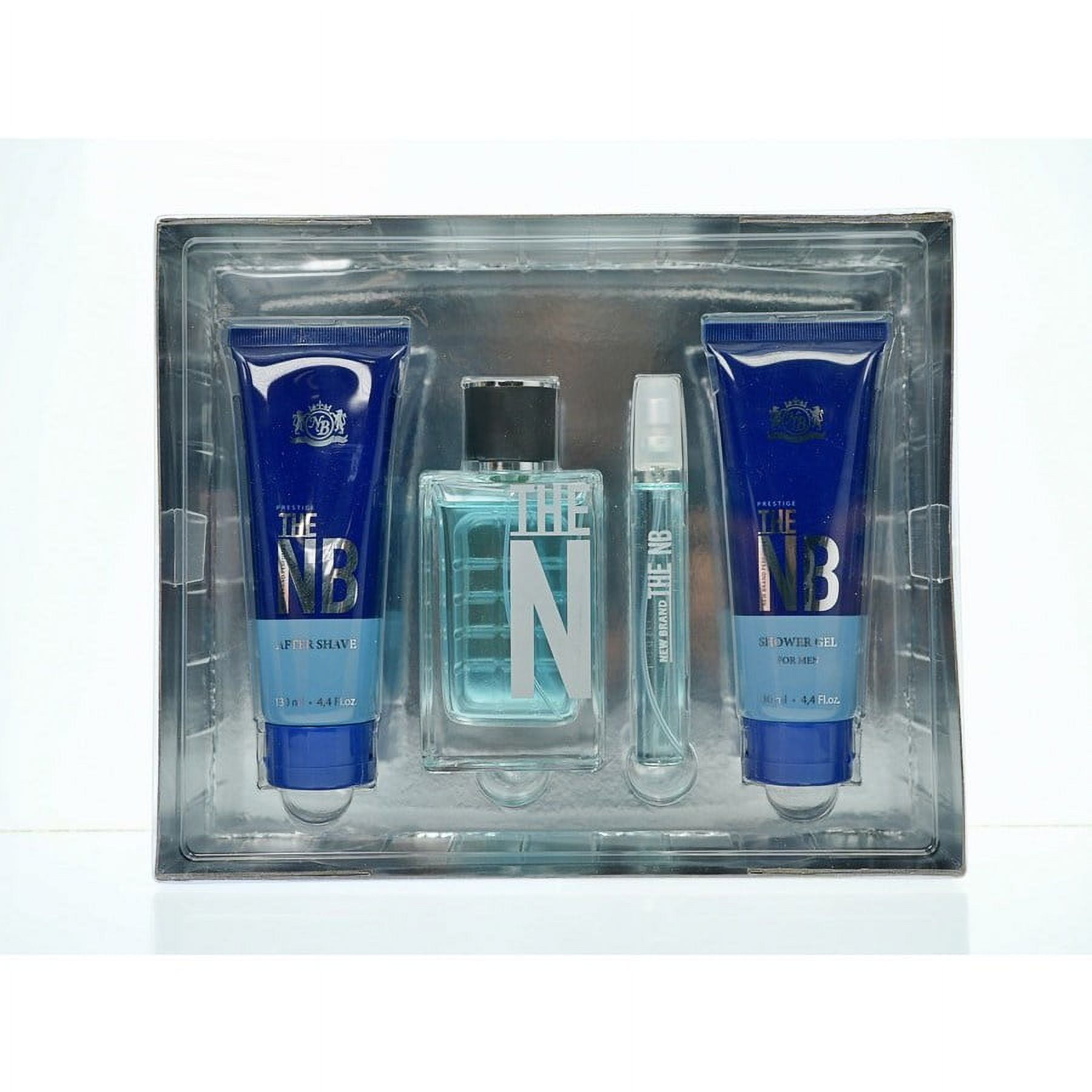 New Brand Gold , 4 Pc Gift Set 3.3oz EDT Spray, 4.3oz Shower Gel