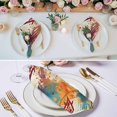 thumbnail image 2 of Boho Orange Teal Red Cloth Napkins, Modern Abstract Splashing Art Washable and Reusable Dinner Napkins Set of 4, Table Napkin for Kitchen Party Birthday Wedding Hotel Housewarming 20"x20", 2 of 8