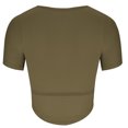 thumbnail image 5 of Wycnly Womens Tops Dressy Casual Soft Breathable Knitted Ribbed Workout Sports Slim Fit Tunic Shirts Summer Short Sleeve Round Neck Tops Solid Blouse Army Green l, 5 of 6