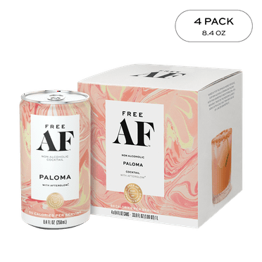 FREE AF Paloma Non-Alcoholic Ready to Drink Cocktail Mocktail, No Artificial Colors or Sweeteners, Gluten Free, Low in Calories and Organic Sugar, 8.4 fl oz Can