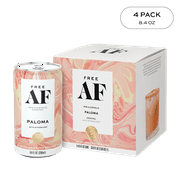 FREE AF Paloma Non-Alcoholic Ready to Drink Cocktail Mocktail, No Artificial Colors or Sweeteners, Gluten Free, Low in Calories and Organic Sugar, 8.4 fl oz Can