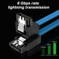 thumbnail image 3 of Set of 12, Straight and 90 Degree Right-Angle SATA III Cable 6.0 Gbps with Locking Latch, DaKuan SATA III Cable (6X Black, 6X Blue), 3 of 9