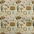 thumbnail image 1 of oneOone Velvet Light Brown Fabric Cowboy Sewing Material Print Fabric By The Yard 58 Inch Wide, 1 of 5