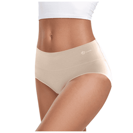 Fulorrnie Underwear for Women Comfort Briefs High Waisted Seamless Panty Sport Stretchable Elastic Waist Breathable Panties Beige XL