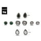 thumbnail image 5 of Pendientes para mujer, regalos para mujer, 5 pares/juego de pendientes de circonita con forma de gota de agua, verde y negro, joyería de moda., 5 of 5